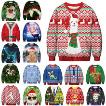 Load image into Gallery viewer, 2019 Unisex Men Women Ugly Christmas Sweater Vacation Santa Elf Funny Christmas Cos Fake Hair Jumper Autumn Winter Tops Clothing