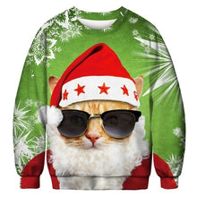 Load image into Gallery viewer, 2019 Unisex Men Women Ugly Christmas Sweater Vacation Santa Elf Funny Christmas Cos Fake Hair Jumper Autumn Winter Tops Clothing