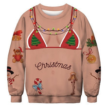 Load image into Gallery viewer, 2019 Unisex Men Women Ugly Christmas Sweater Vacation Santa Elf Funny Christmas Cos Fake Hair Jumper Autumn Winter Tops Clothing