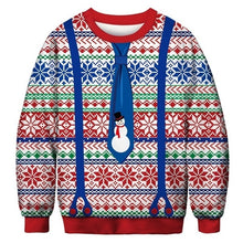 Load image into Gallery viewer, 2019 Unisex Men Women Ugly Christmas Sweater Vacation Santa Elf Funny Christmas Cos Fake Hair Jumper Autumn Winter Tops Clothing