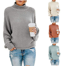 Load image into Gallery viewer, Sweater women pink turtleneck pull femme feminino pullover autumn winter clothes women 10 colors