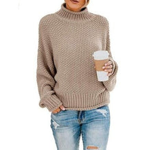 Load image into Gallery viewer, Sweater women pink turtleneck pull femme feminino pullover autumn winter clothes women 10 colors