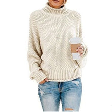 Load image into Gallery viewer, Sweater women pink turtleneck pull femme feminino pullover autumn winter clothes women 10 colors