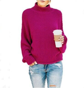 Sweater women pink turtleneck pull femme feminino pullover autumn winter clothes women 10 colors