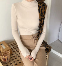 Load image into Gallery viewer, 2019 Fall Winter Fashion Slim Sweater Women Turtleneck Ruched Women Sweater High Elastic Solid Sexy Knitted Pullovers 6785 50