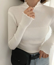 Load image into Gallery viewer, 2019 Fall Winter Fashion Slim Sweater Women Turtleneck Ruched Women Sweater High Elastic Solid Sexy Knitted Pullovers 6785 50