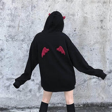 Load image into Gallery viewer, NiceMix Fall Winter Women Sweatshirts High Street Harajuku Cute Hoodies  Punk Gothic Devil Horn Chic Hooded Pullover Loose Sweat