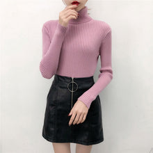 Load image into Gallery viewer, 2019 autumn winter Women Knitted Turtleneck Sweater Casual Soft polo-neck Jumper Fashion Slim Femme Elasticity Pullovers