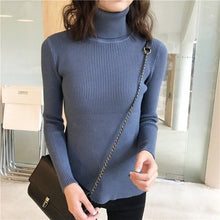 Load image into Gallery viewer, 2019 autumn winter Women Knitted Turtleneck Sweater Casual Soft polo-neck Jumper Fashion Slim Femme Elasticity Pullovers