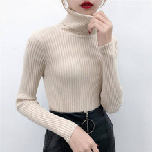 Load image into Gallery viewer, 2019 autumn winter Women Knitted Turtleneck Sweater Casual Soft polo-neck Jumper Fashion Slim Femme Elasticity Pullovers