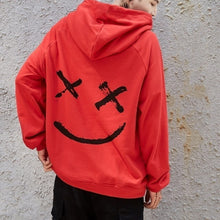 Load image into Gallery viewer, Men Smile Hoodies 2019 Winter Hip Hop Print Oversized Sweatshirts Fashion Patchwork Unisex Couple Streetwear Men Women Hoodies