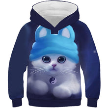 Load image into Gallery viewer, 2019 Autumn Winter Boys Girls Fashion 3D Hoodies Lovely Cat Panda Galaxy Space Print Children Hooded Sweatshirts Kids Pullovers