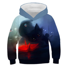 Load image into Gallery viewer, 2019 Autumn Winter Boys Girls Fashion 3D Hoodies Lovely Cat Panda Galaxy Space Print Children Hooded Sweatshirts Kids Pullovers