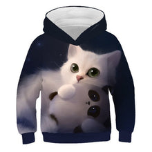 Load image into Gallery viewer, 2019 Autumn Winter Boys Girls Fashion 3D Hoodies Lovely Cat Panda Galaxy Space Print Children Hooded Sweatshirts Kids Pullovers