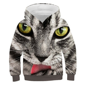 2019 Autumn Winter Boys Girls Fashion 3D Hoodies Lovely Cat Panda Galaxy Space Print Children Hooded Sweatshirts Kids Pullovers