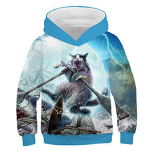 Load image into Gallery viewer, 2019 Autumn Winter Boys Girls Fashion 3D Hoodies Lovely Cat Panda Galaxy Space Print Children Hooded Sweatshirts Kids Pullovers