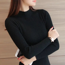 Load image into Gallery viewer, Knitted Sweater Turtleneck Women Winter Autumn 2018 Long Sleeve Female  Slim Thin Ladies Tops Women&#39;s Pullovers Pull Femme Hiver