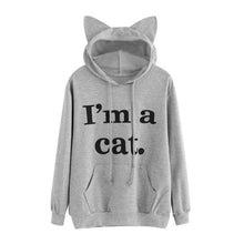 Load image into Gallery viewer, Women Cat Hoodie Long Sleeve Sweatshirt Jumper Coat Hooded Pullover Tops