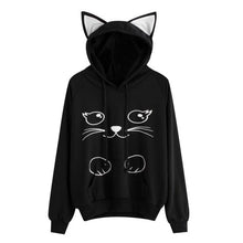 Load image into Gallery viewer, Women Cat Hoodie Long Sleeve Sweatshirt Jumper Coat Hooded Pullover Tops